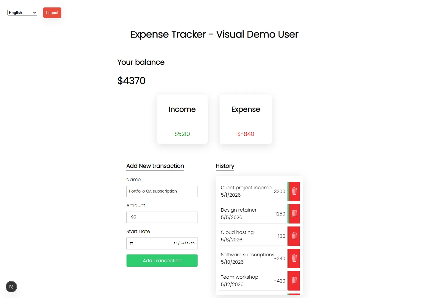 Expense Tracker Web App 3