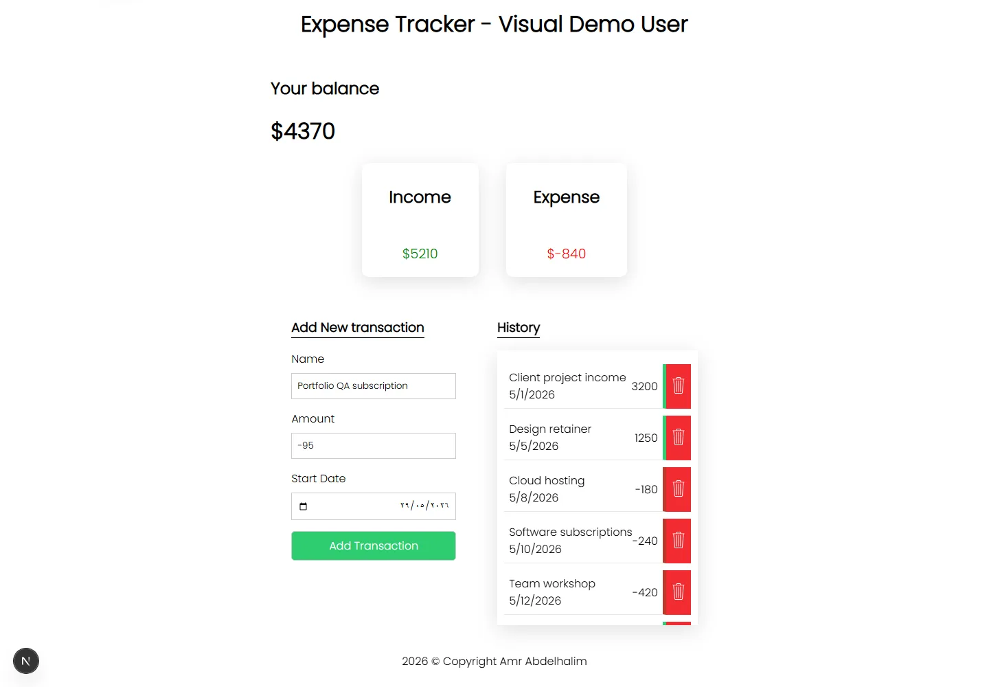 Expense Tracker Web App 4